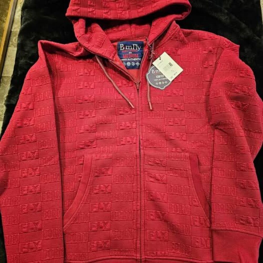Born Fly Zippered Hoodie, New with tags Size M